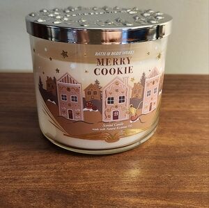 Bath & Body Works Merry Cookie 3 Wick Candle Fragrance: MERRY COOKIE NEW